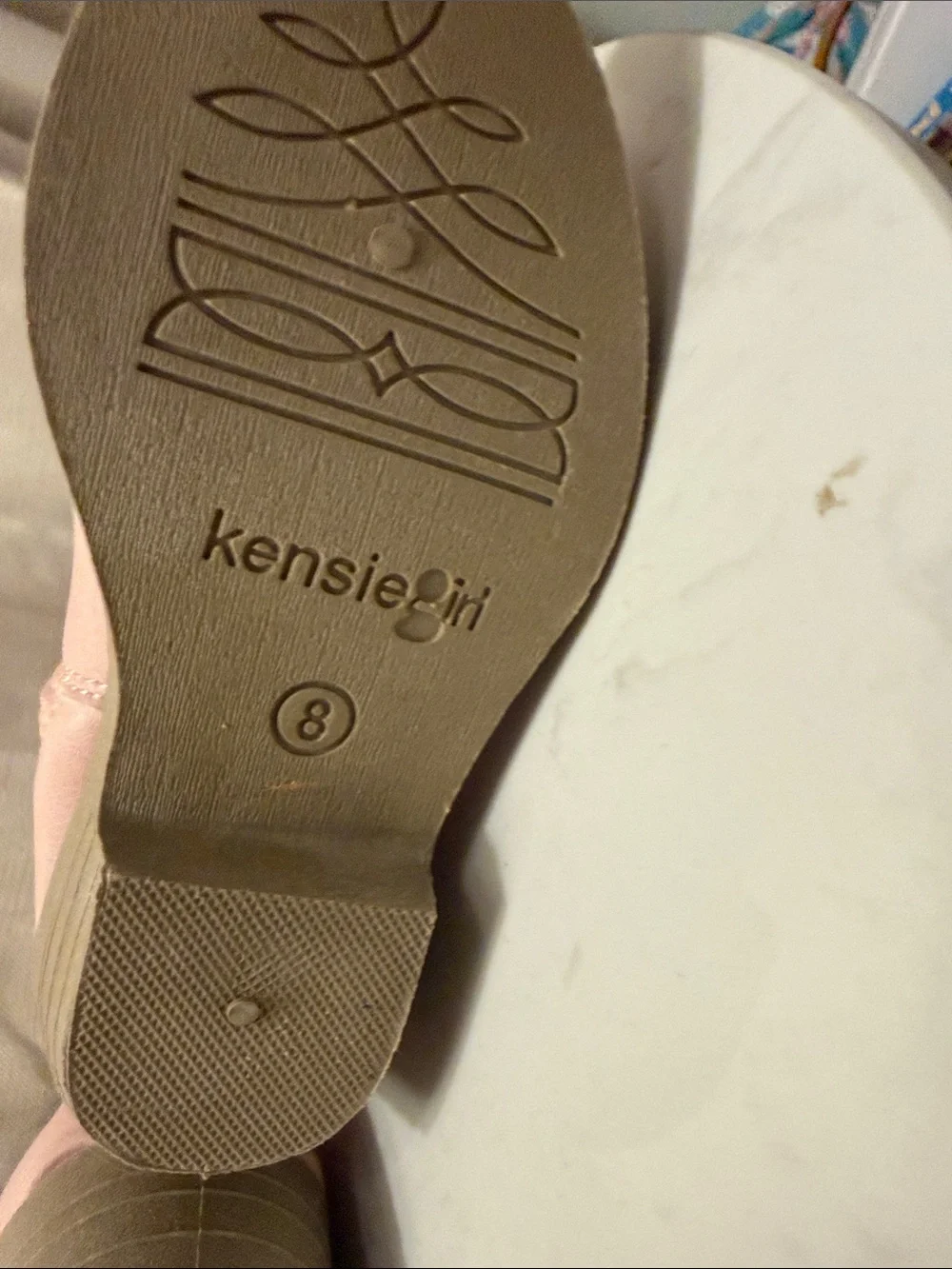 Kensie Girl Light Pink Kids Western Zipper Boots